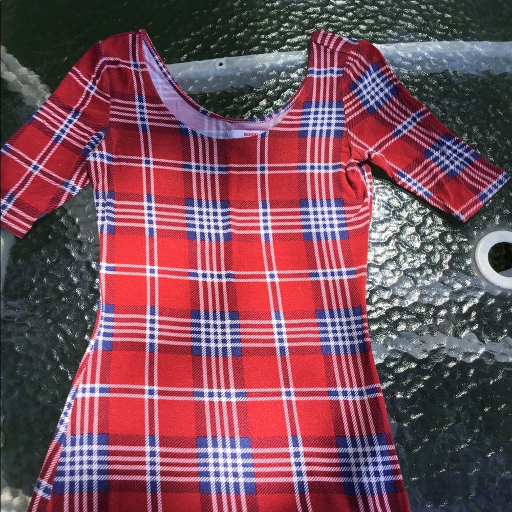 Vintage Red white and blue plaid shirt by Bongo